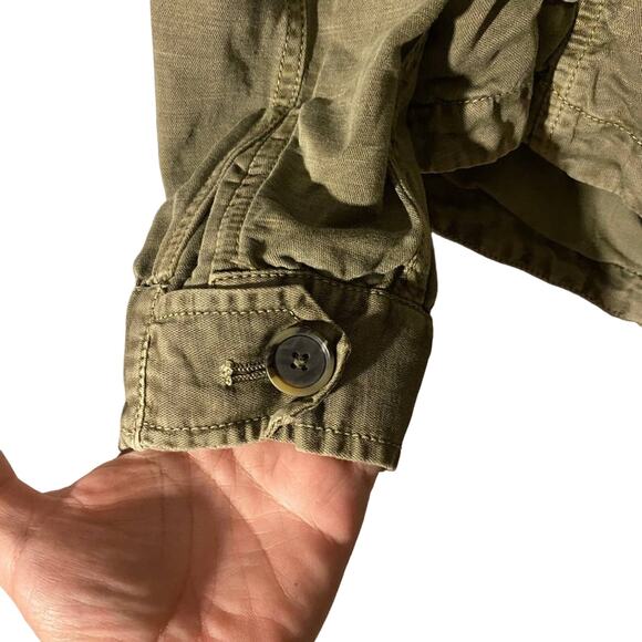 Loft Army Green Utility Mock Neck Full Zip Jacket Women Sz XSP - Picture 8 of 8